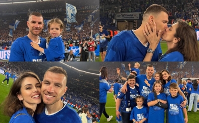 Džeko sa porodicom slavio uspjeh, odgovorio i na pitanje da li ostaje u Schalkeu naredne sezone
