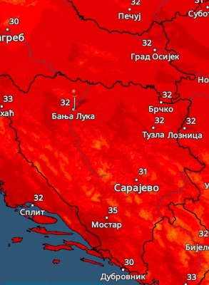 Meteorolozi uključili crveni alarm, u petak velika vrućina