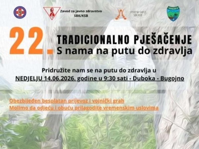 Bugojno 14. juna domaćin tradicionalnog 22. pješačenja "S nama na putu do zdravlja"