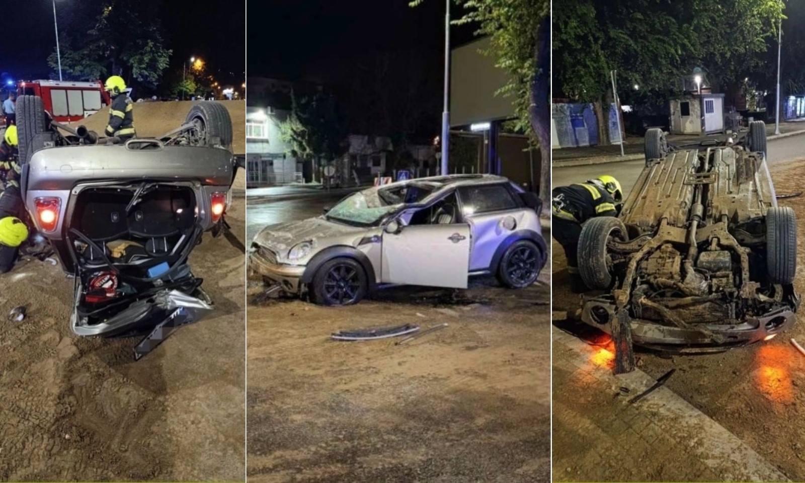 Novi detalji prevrtanja automobila u Banjaluci: Vatrogasci intervenisali, potom sapirali kolovoz FOTO