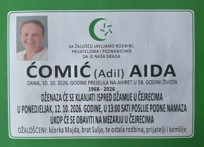 Na Ahiret preselila Ćomić (Adil) Aida