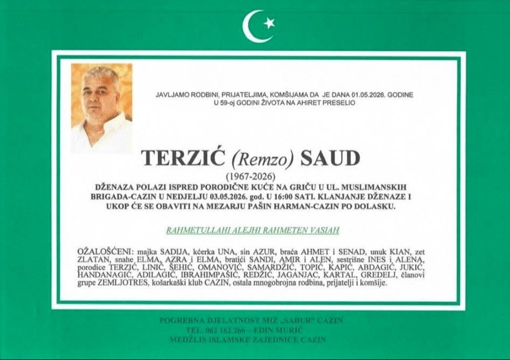 Tuga u bh. gradu: Preminuo Saud Terzić, otac mladog košarkaša Azura
