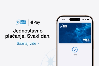 Jednostavniji, sigurniji i praktičniji način plaćanja: Apple Pay sada dostupan i korisnicima Visa kartica Nove banke