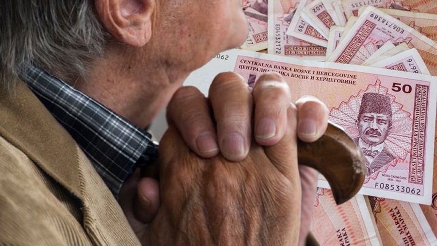 Uvećane penzije na šalterima i bankama: Za puni radni vijek prosjek premašio 1.094 KM