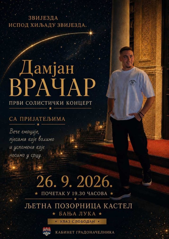 Muzičko veče Damjana Vračara pod zvjezdanim nebom Kastela