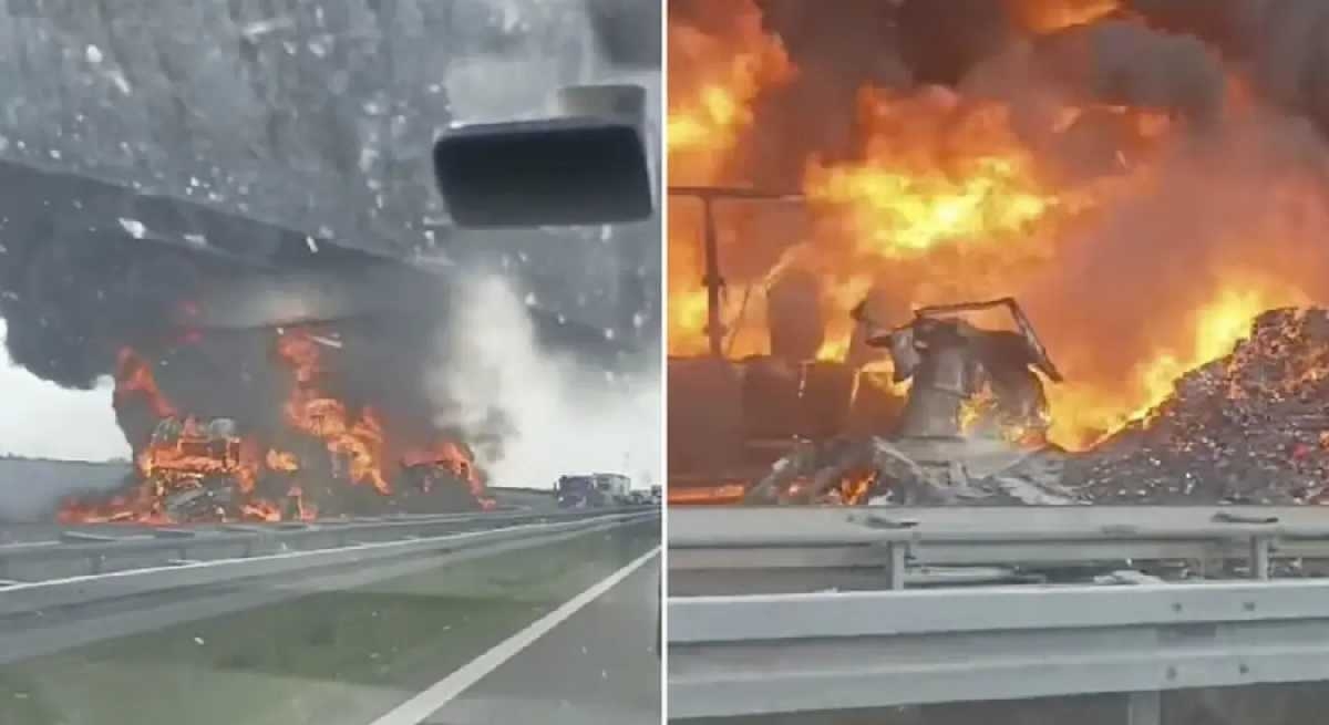 Vatra “istopila” kamione kod Šimanovaca, vozači voze u kontrasmjeru (Video)