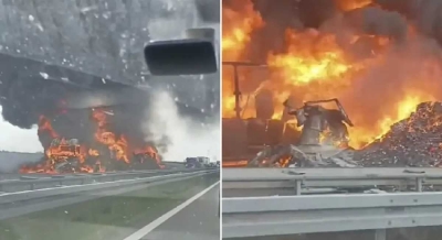 Vatra “istopila” kamione kod Šimanovaca, vozači voze u kontrasmjeru (Video)