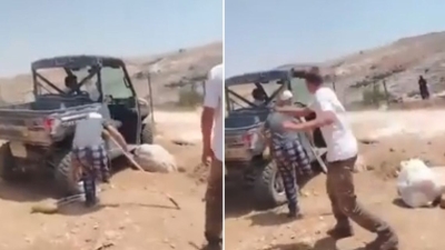 Uznemirujući snimak / Brutalan napad na Palestinca bez noge: Izraelski tinejdžer ga tukao štapom dok je pokušavao dohvatiti štake
