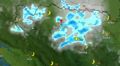 Облаци долазе са сјевера, погледајте како иду према Бањалуци