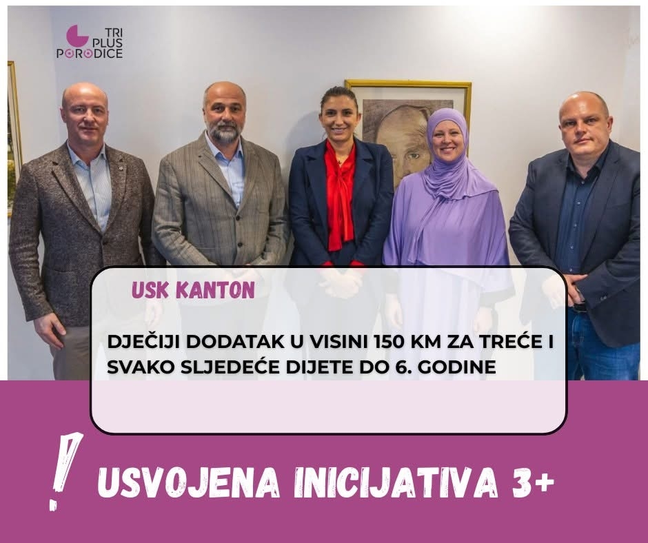 Dobra vijest za roditelje u Krajini: 150 KM za treće i svako naredno dijete u USK