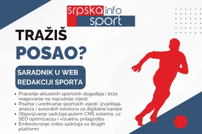 SRPSKAINFO proširuje tim: Tražimo saradnika u web redakciji sporta