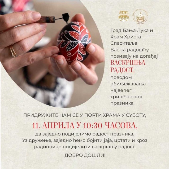 U subotu radionica ukrašavanja vaskršnjih jaja u Banjaluci