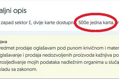 Tapkaroši odmah krenuli s preprodajom ulaznica za Džekin oproštaj u Zenici, prodaju se i za čak 500 eura