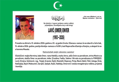 Tuga velika: U 33. godini na Ahiret preselio LAVIĆ ENVER