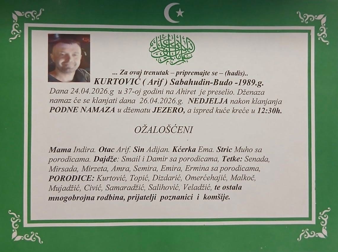 Na Ahiret preselio Kurtović (Arif) Sabahudin-Budo