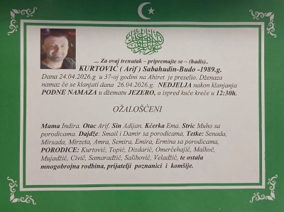 Na Ahiret preselio Kurtović (Arif) Sabahudin-Budo