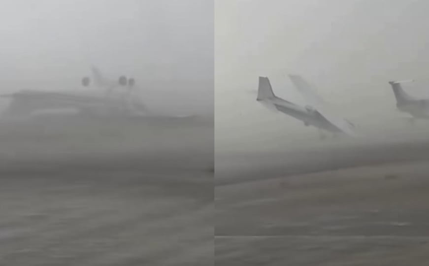Katastrofalno nevrijeme u Italiji: Snažan vjetar prevrnuo nekoliko aviona