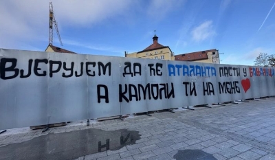 Fudbalska euforija: Atalanta stiže u Banjaluku, a poruka u centru grada postala hit (Foto)