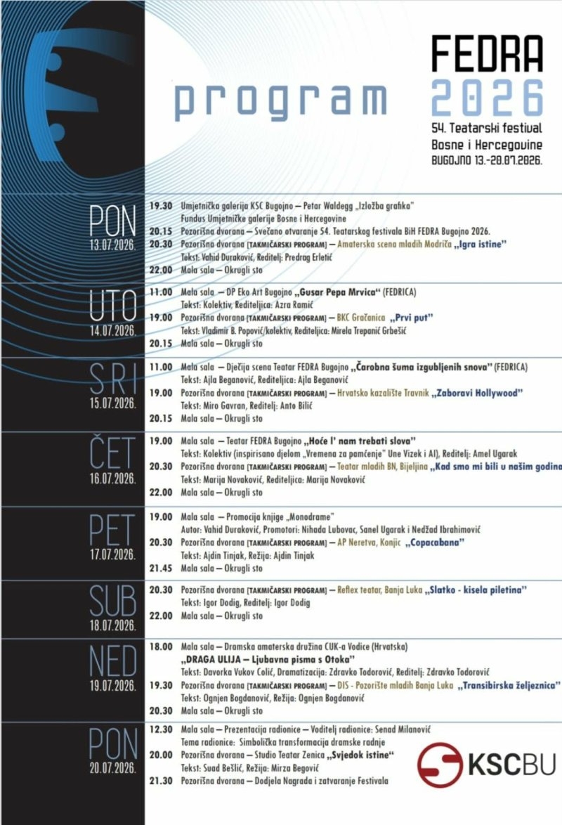 Uskoro 54. Teatarski festival BiH FEDRA, otvara ga predstava 'Igra istine' iz Modriče