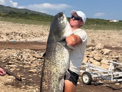 Zvijer uhvaćena na Bilećkom jezeru: Dug 2 metra, težak 50 kg