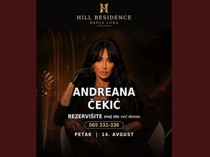 Andreana Čekić 14. avgusta u Residence Hillu u Banjluci sprema noć za pamćenje