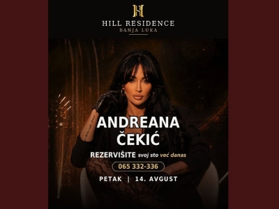 Andreana Čekić 14. avgusta u Residence Hillu u Banjluci sprema noć za pamćenje