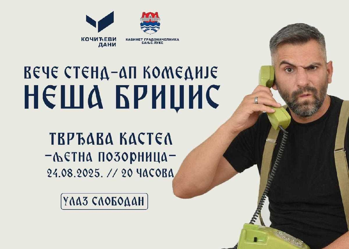 Večeras na tvrđavi Kastel: Stend-ap šou Neše Bridžisa, ulaz slobodan