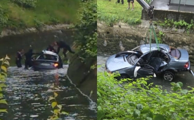 Tragedija u Bihaću: BMW sletio u kanal, jedna osoba poginula