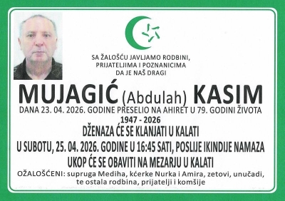 Na Ahiret preselio Mujagić (Abdulah) Kasim