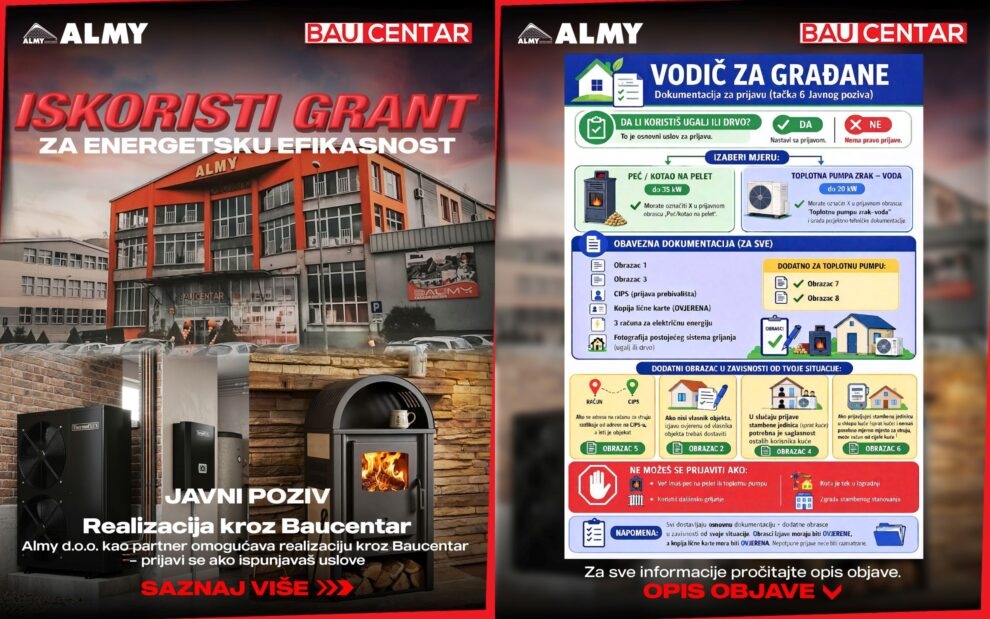 Almy kao partner u javnom pozivu: Bespovratna sredstva za energetsku efikasnost!
