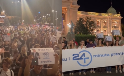 Hiljade ljudi na skupu u Beogradu: Podrška Zoranu Kesiću nakon otkazivanja emisije "24 minuta"