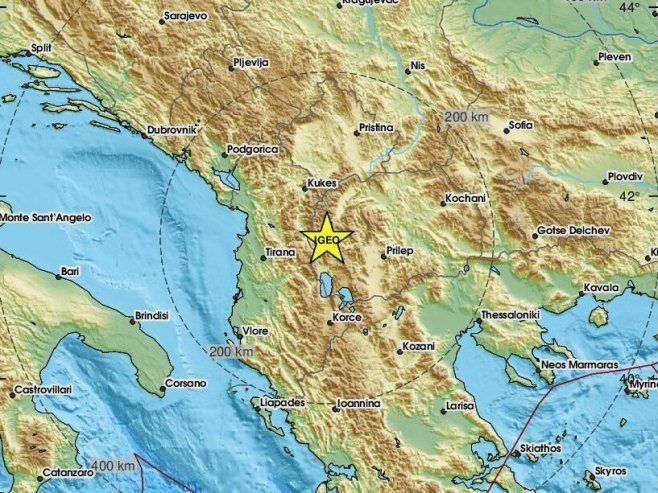 Zemljotres jačine 3,8 stepeni Rihterove skale pogodio Sjevernu Makedoniju