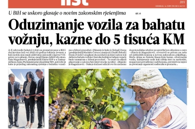 Pročitajte što vam ovog petka donosi Večernji list BiH