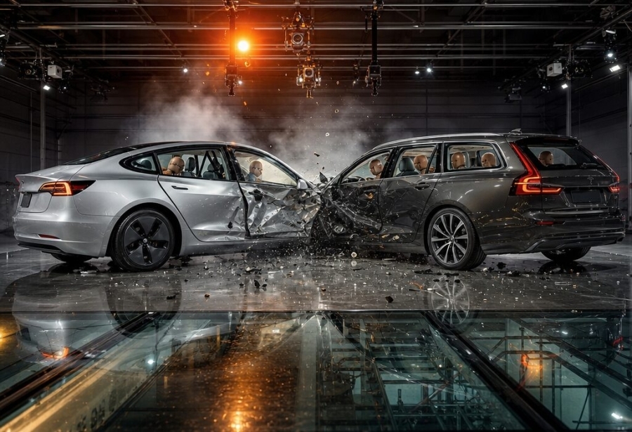 CRASH-TEST OD STOTINU HILJADA EURA: Mercedes razbio dva nova CLA-a pred novinarima kako bi dokazao sigurnost baterije