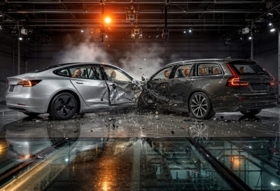CRASH-TEST OD STOTINU HILJADA EURA: Mercedes razbio dva nova CLA-a pred novinarima kako bi dokazao sigurnost baterije