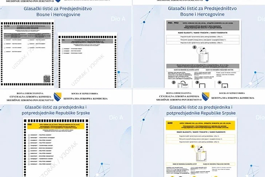 DAJE SE NA ZNANJE: CIK BiH predstavio izgled glasačkih listića za Predsjedništvo BiH i predsjednika RS-a, obratite pažnju na detalje...