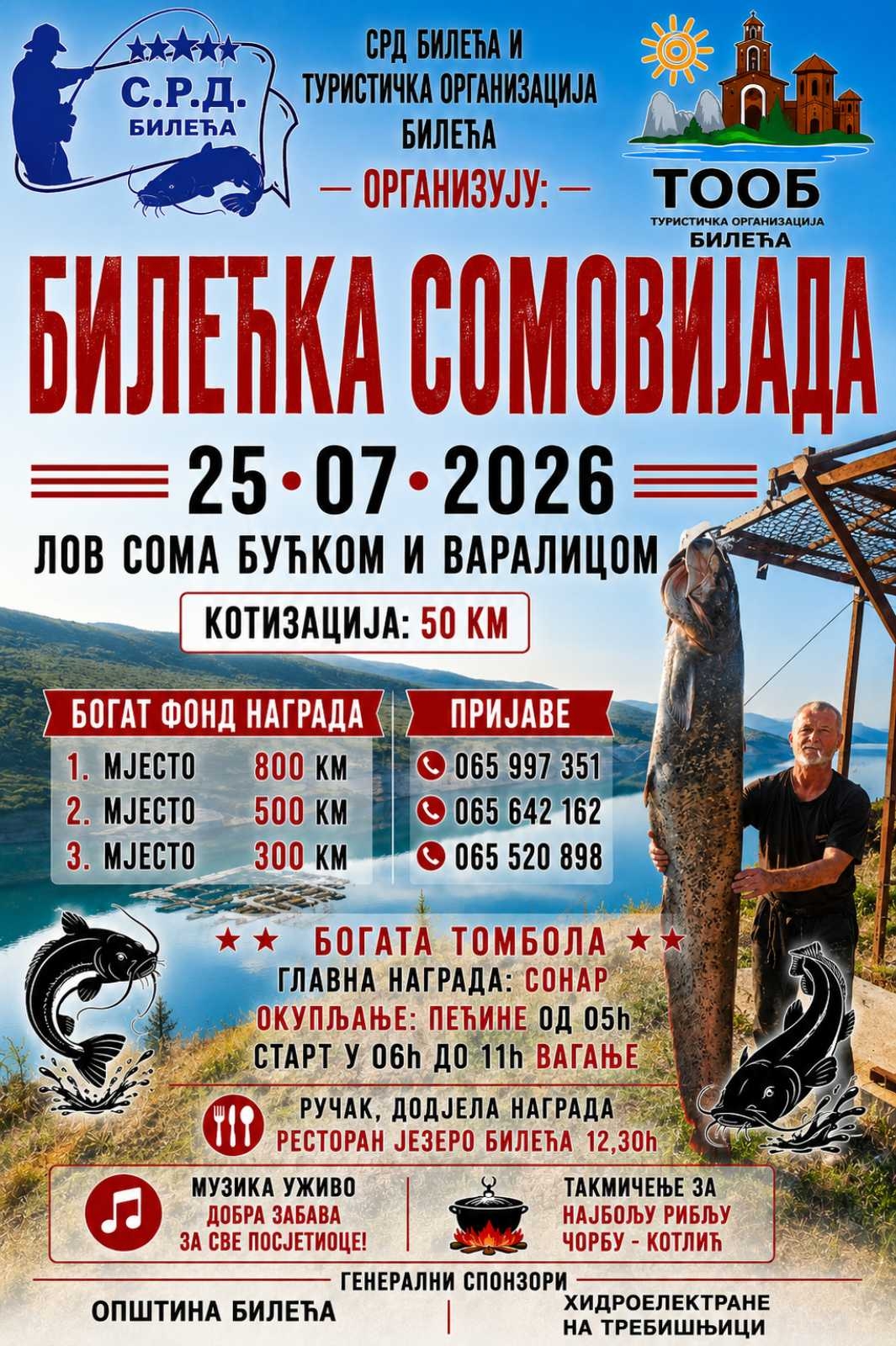 Počele prijave za „Bilećku somovijadu“: Bogat nagradni fond i cjelodnevna zabava na jezeru 25. jula