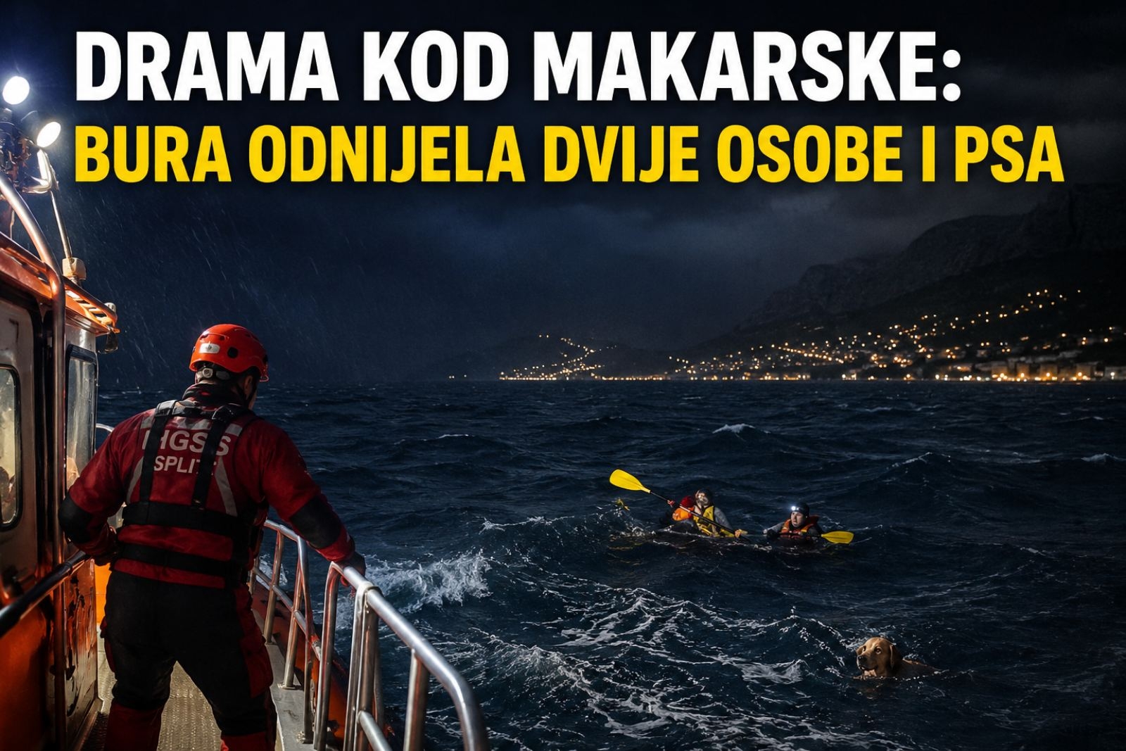 Bura odnijela dvije osobe i psa kod Makarske