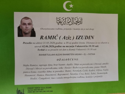 Tuga do neba: U 38. godini preminuo Izudin Ramić