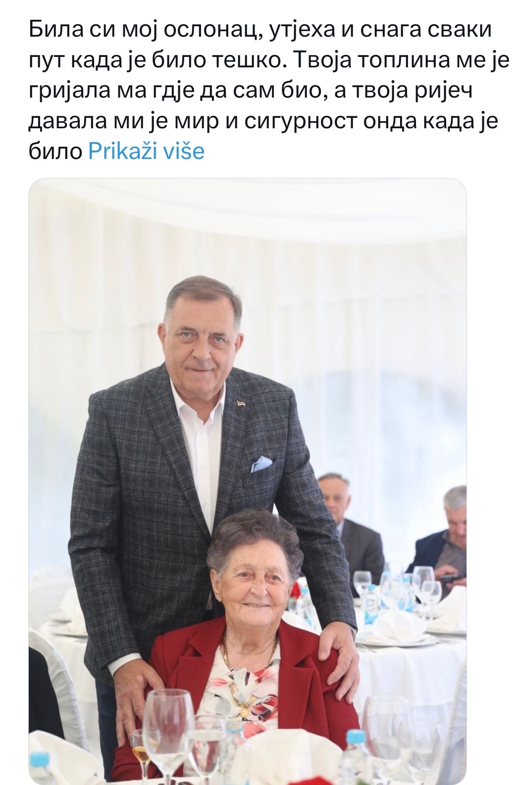 “Zbogom, majko…” Potresna poruka Milorada Dodika nakon smrti majke