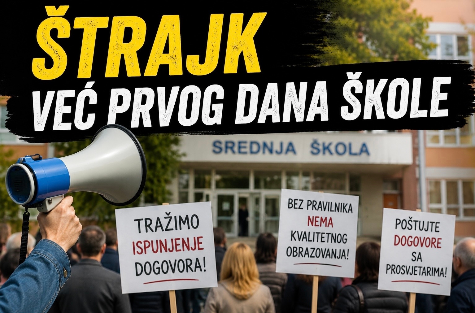 Štrajk prosvjetara u USK 1. septembra: Nova školska godina počinje protestom nastavnika