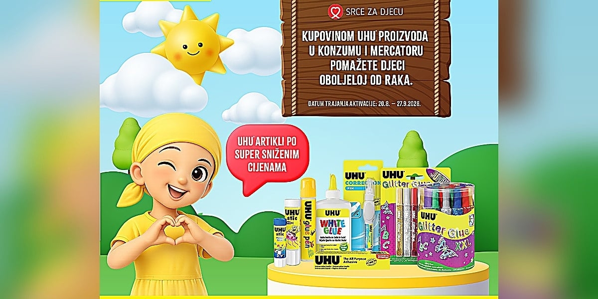 UHU, Konzum i Mercator daruju Udruženju "Srce za djecu"