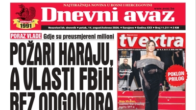 U današnjem "Dnevnom avazu" čitajte: Požari haraju, a vlasti FBiH bez odgovora