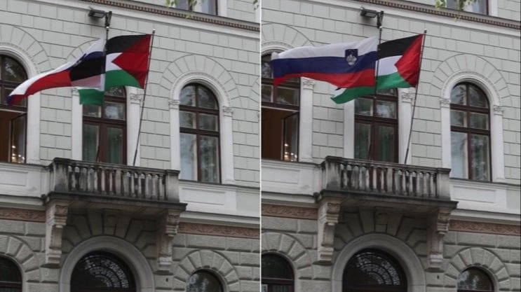 Janšina vlada skinula palestinsku zastavu, predsjednica je stavila na svoju palaču