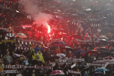 VATROMET I KOREOGRAFIJA: Horde zla priredile spektakl za obilježavanje 80. rođendana FK Sarajevo.