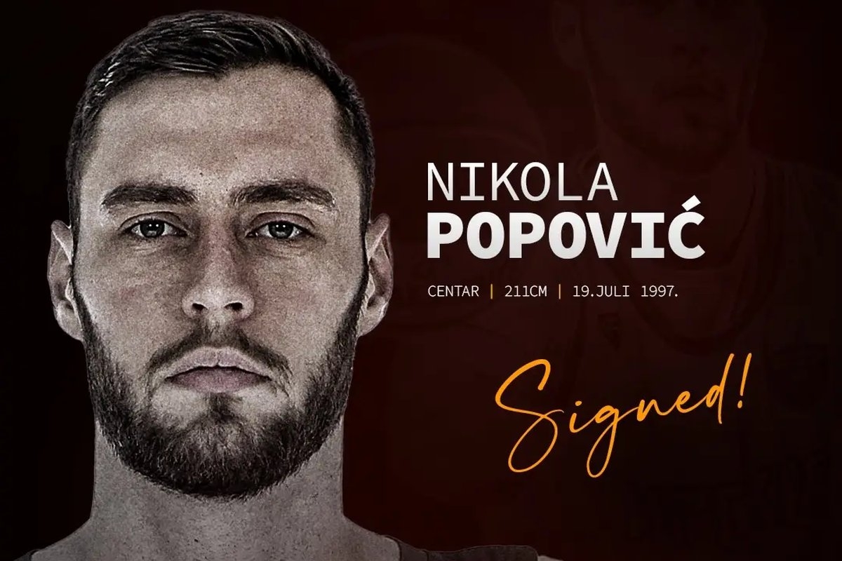 Nikola Popović novo pojačanje KK Bosna BH Telecom · Zvanično