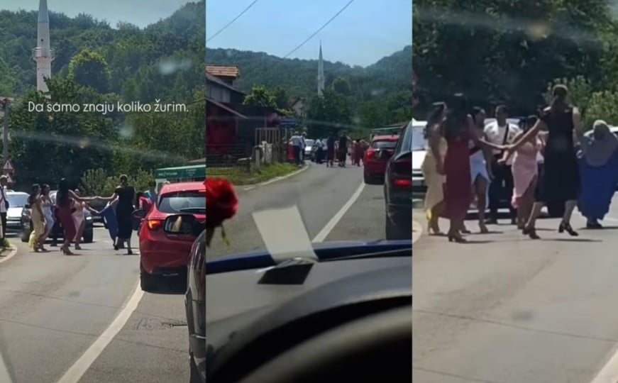 Nigdje k'o u Bosni: Zaustavili saobraćaj, pa zaigrali kolo na cesti