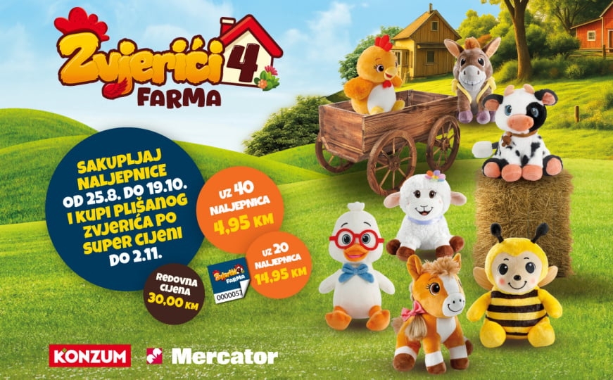 Zvjerići se vraćaju - Konzum i Mercator od 25. augusta mališane vode na uzbudljivu avanturu na farmi